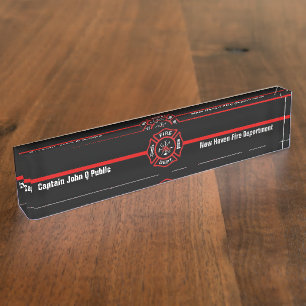Porte-nom Pour Bureau Ligne rouge mince