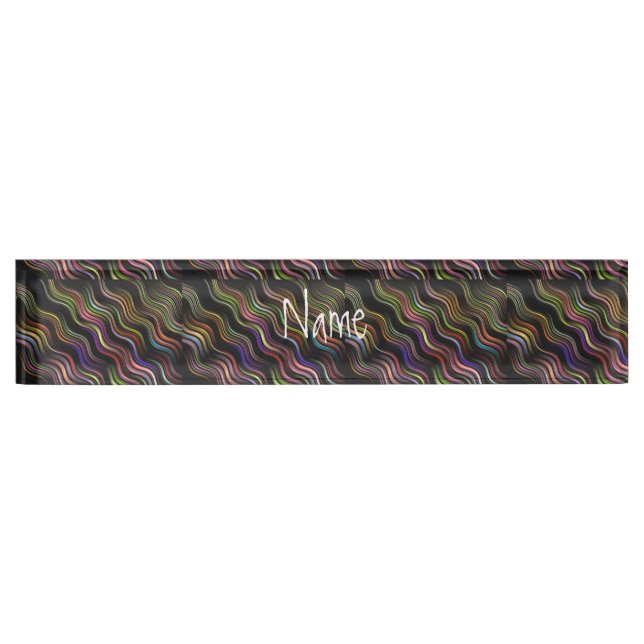 Porte-nom Pour Bureau Lignes Abstraites cool Art Thunder_Cove (Devant)