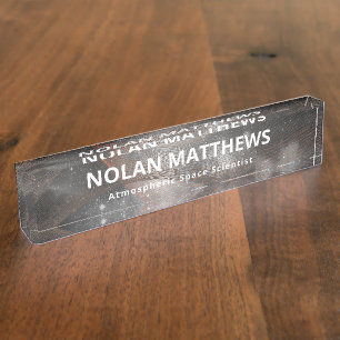 Porte-nom Pour Bureau Lignes spatiales professionnelles