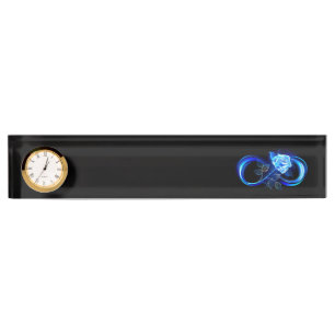 Porte-nom Pour Bureau L'infini lumineux avec une rose bleue