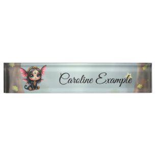 Porte-nom Pour Bureau Liora – Gardienne des Petites Étoiles.
