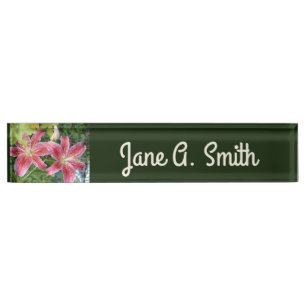 Porte-nom Pour Bureau Lis floraux de jardin aux lis Stargazer