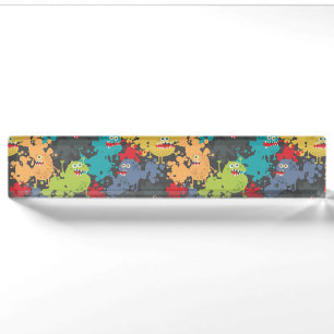 Porte-nom Pour Bureau Little cute funny monsters