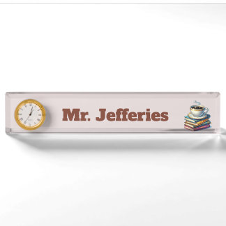 Porte-nom Pour Bureau Livres cool café Professeur