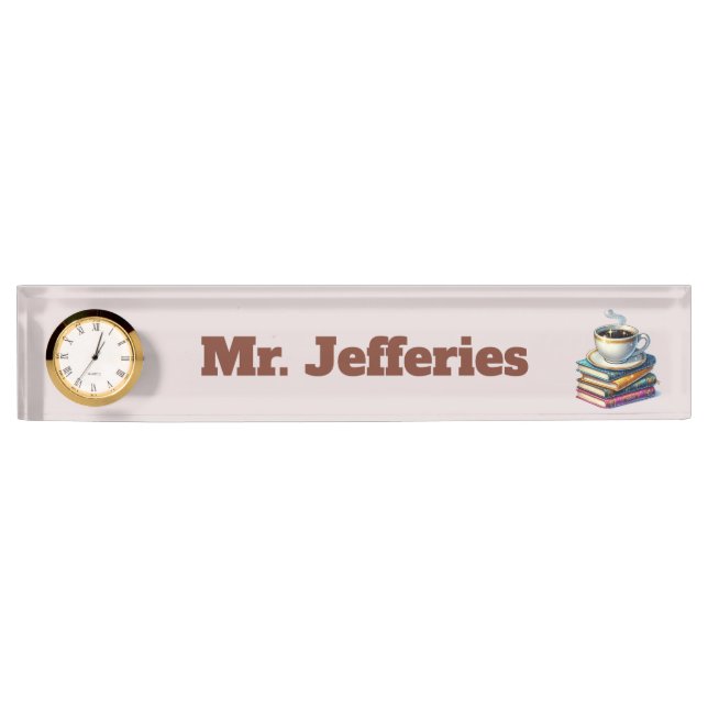 Porte-nom Pour Bureau Livres cool café Professeur (Devant)