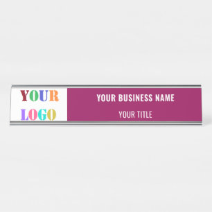 Porte-nom Pour Bureau Logo de l'entreprise personnalisée Texte Bureau d'