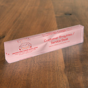 Porte-nom Pour Bureau Logo de voiture de sport de luxe Crimson rouge