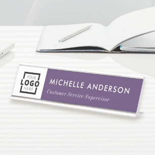 Porte-nom Pour Bureau Logo d'entreprise personnalisé Employé moderne vio