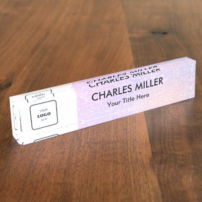 Porte-nom Pour Bureau Logo d'entreprise professionnel  (Taille)
