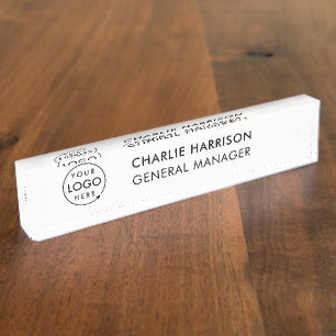 Porte-nom Pour Bureau Logo d'entreprise Titre du gestionnaire d'employ