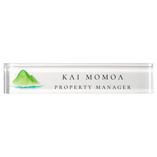 Porte-nom Pour Bureau Logo d'évasion d'île (Devant)