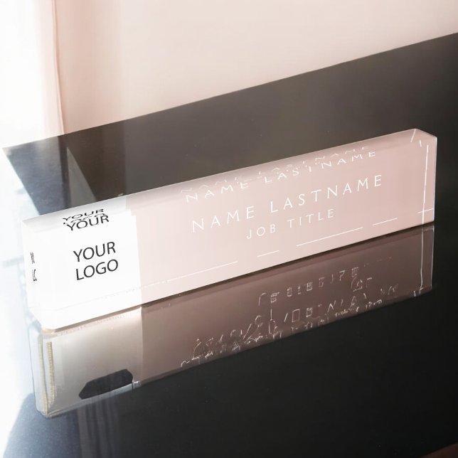 Porte-nom Pour Bureau Logo Executive Rose Gold Professional (Créateur téléchargé)
