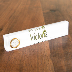 Porte-nom Pour Bureau Logo Gold Victoria Name