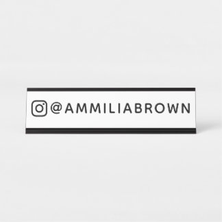 Porte-nom Pour Bureau Logo Instagram | Marque de nom Insta personnalisée