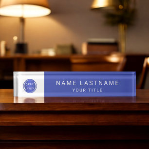 Porte-nom Pour Bureau Logo moderne simple avec nom et titre