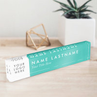 Logo personnalisé Blanc bleu turquoise frais