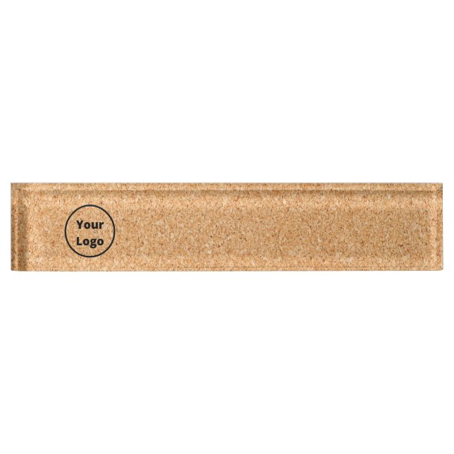 Porte-nom Pour Bureau Logo personnalisé bloc en bois découpé (Devant)