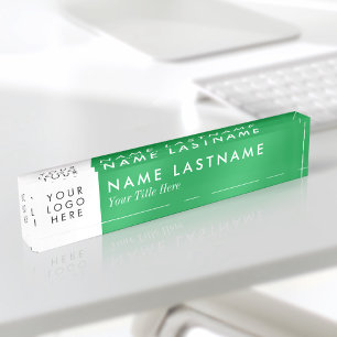 Porte-nom Pour Bureau Logo personnalisé Clair Kelly Vert Moderne