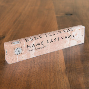 Porte-nom Pour Bureau Logo personnalisé de marbre de broche