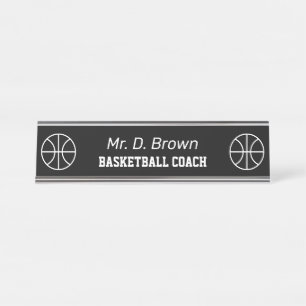 Porte-nom Pour Bureau Logo personnalisé entraîneur de basket-ball sports