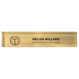 Porte-nom Pour Bureau Logo personnalisé métal or