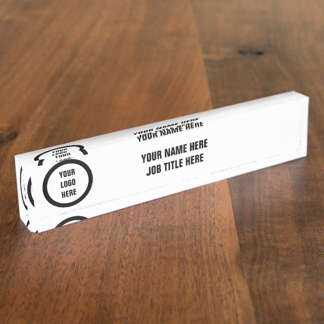 Porte-nom Pour Bureau Logo personnalisé personnalisé Élégant Numéro de d (Taille)