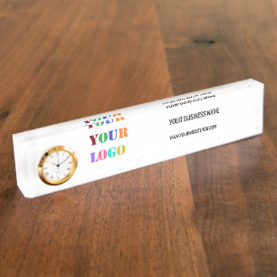 Porte-nom Pour Bureau Logo personnalisé Texte Bureau d'affaires Nom Plaq