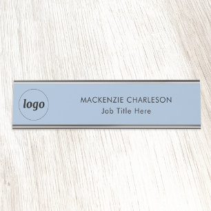 Porte-nom Pour Bureau Logo simple avec texte personnalisé Business Powde