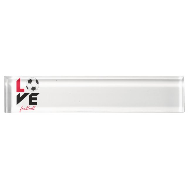 Porte-nom Pour Bureau Love football (Devant)