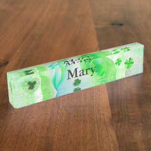 Porte-nom Pour Bureau Lucky Rose irlandais
