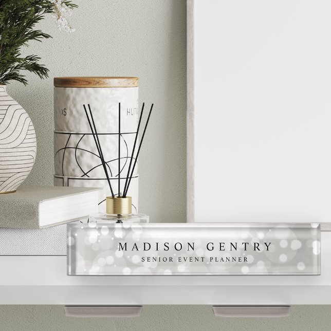 Porte-nom Pour Bureau Luminosité Platine (Créateur téléchargé)