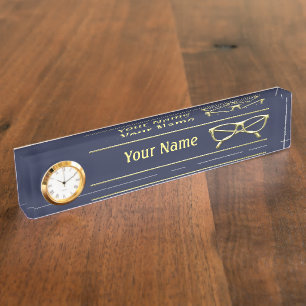 Porte-nom Pour Bureau Lunettes d'or