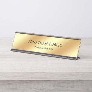 Porte-nom Pour Bureau Luxe élégant moderne de charme d'or noir populai