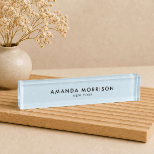 Porte-nom Pour Bureau Luxe Minimaliste Bleu