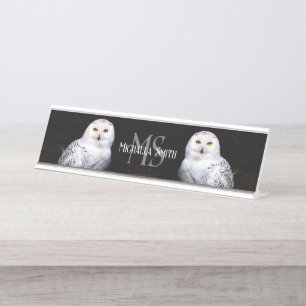 Porte-nom Pour Bureau Magnifique monogramme personnalisé de nom de hibou
