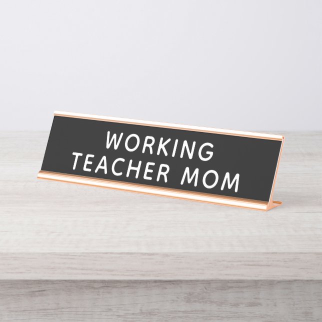 Porte-nom Pour Bureau Maman enseignante (Devant)