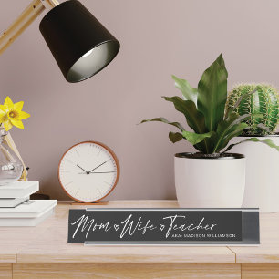 Porte-nom Pour Bureau Maman moderne, Femme, Enseignant Noir