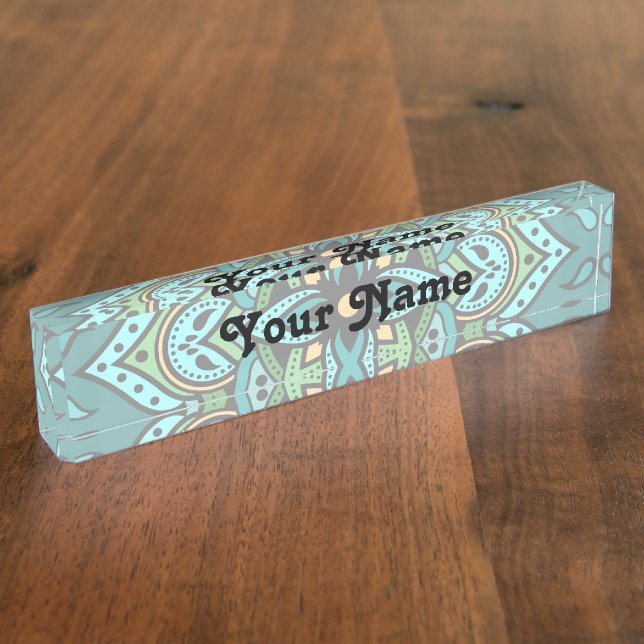 Porte-nom Pour Bureau Mandala (Taille)