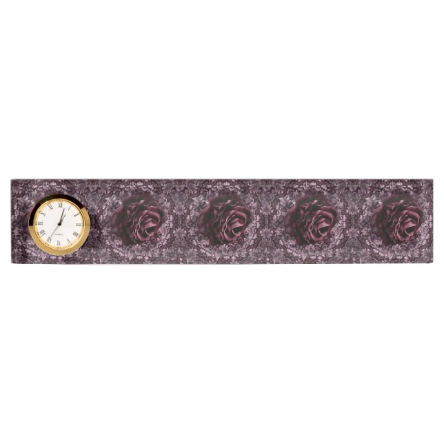 Porte-nom Pour Bureau Mandala de rose  (Devant)