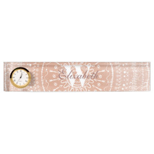 Porte-nom Pour Bureau Mandala tribal géométrique
