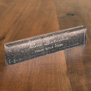 Porte-nom Pour Bureau Maquillage Rose Esthétique Beauté Black Gold Blu
