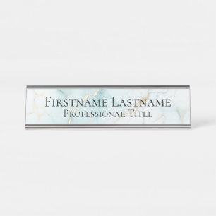 Porte-nom Pour Bureau Marbre Acrylique Élégant Moderne Personnalisé