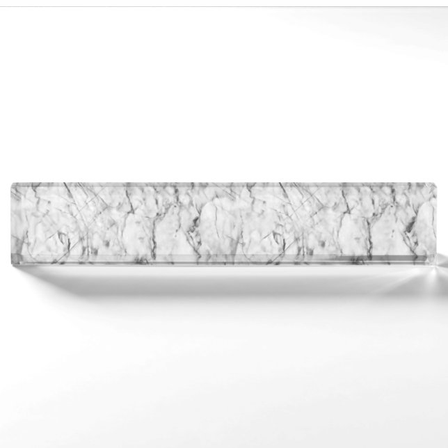Porte-nom Pour Bureau Marbre blanc (Devant)