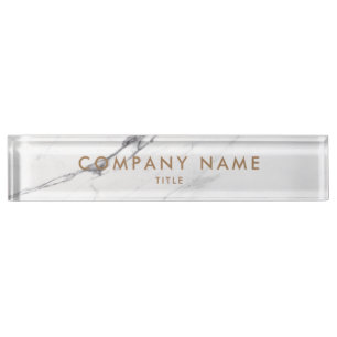 Porte-nom Pour Bureau Marbre blanc Carrare Classic Entreprise personnali