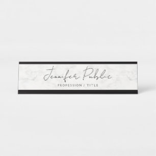 Porte-nom Pour Bureau Marbre blanc simple et moderne personnalisé