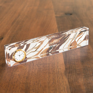 Porte-nom Pour Bureau Marbre Brown personnalisé