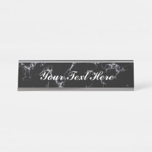 Porte-nom Pour Bureau Marbre élégant style4 - noir et blanc