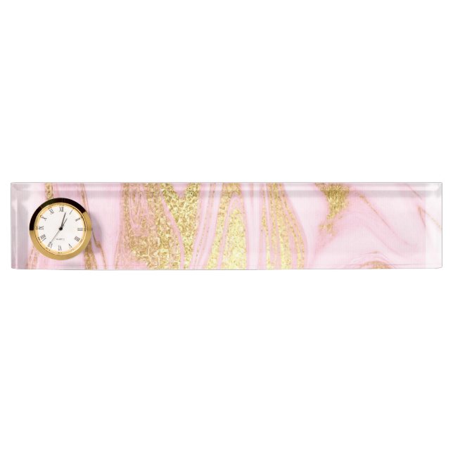 Porte-nom Pour Bureau Marbre et Parties scintillant (Devant)