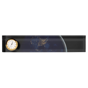 Porte-nom Pour Bureau Marbre noir, Amériques de marbre bleues