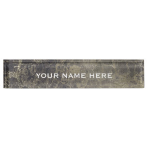 Porte-nom Pour Bureau Marbre Paillettes Granite Paillettes Glam Personna
